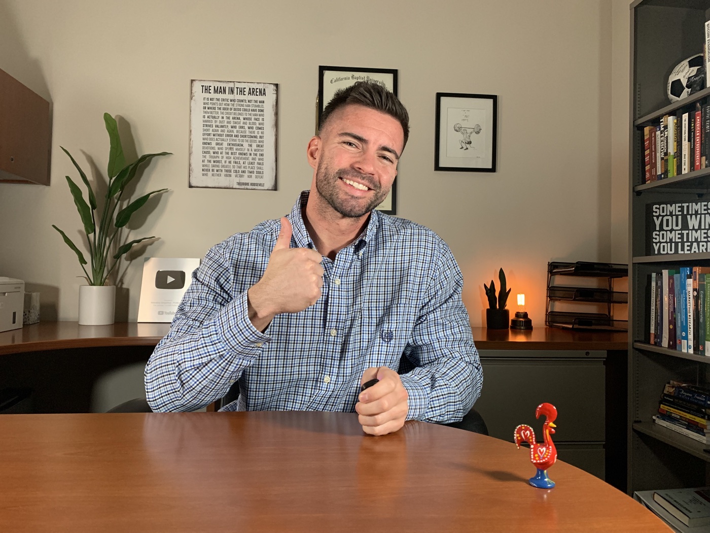Nolan Gouveia, Professor G, at his desk